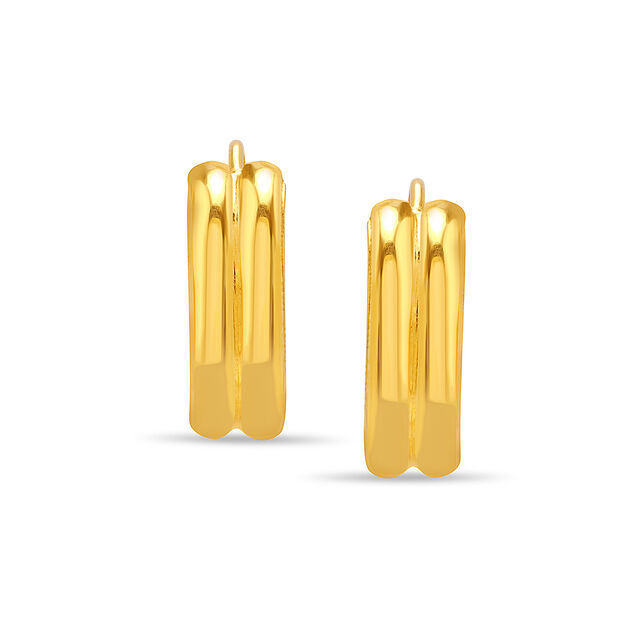 22KT Yellow Gold Dazzling Bold Hoop Earrings,,hi-res image number null