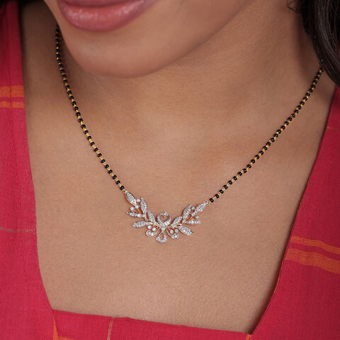 Enchanted Leaves 14 Kt Gold and Diamond Mangalsutra