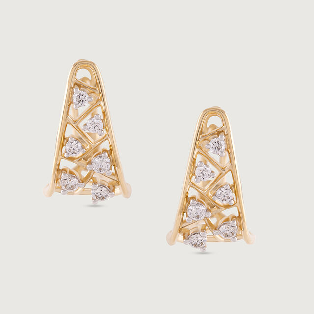 Bold Luxe Gold & Diamond Hoop Earrings,,hi-res image number null