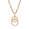 14KT Yellow Gold Sleek Circles Diamond Pendant,,hi-res view 1