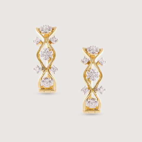 Geometric Glam Gold & Diamond Hoop Earrings