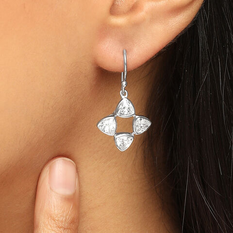 Sparkly Sleek Silver Hoop Earrings