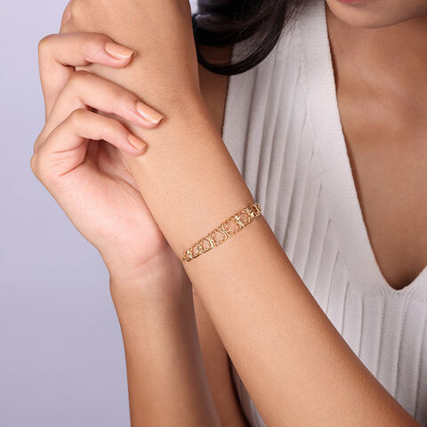 Contoured Hollow 14KT Yellow Gold Bracelet