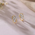 Modern Flow Gold & Diamond Stud Earrings,,hi-res view 1