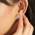 Trinity Of Blossoms Silver Stud Earrings,,hi-res view 2