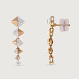 Sequin Sparkle Gold & Diamond Drop Earrings,,hi-res view 4