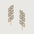 Electric Sequin Gold & Diamond Stud Earrings,,hi-res view 3