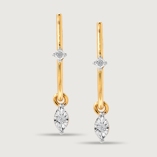 Dazzling Descent 18K Yellow Hoop Earrings,,hi-res image number null