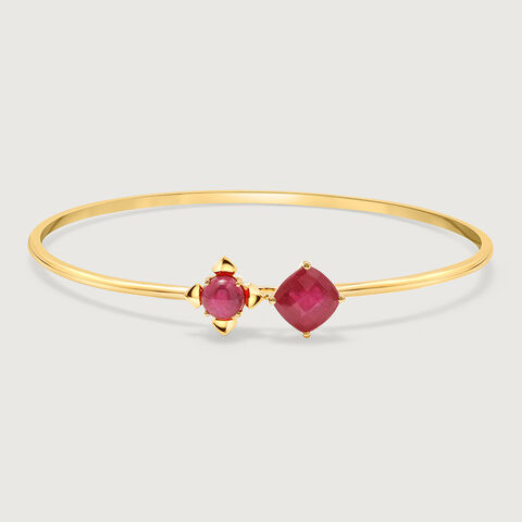 Crimson Clinks  14KT Ruby Bangle