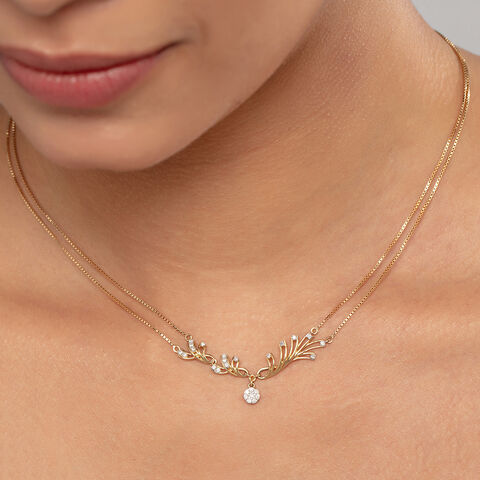 Whispering Leaves Gold & Diamond Necklace