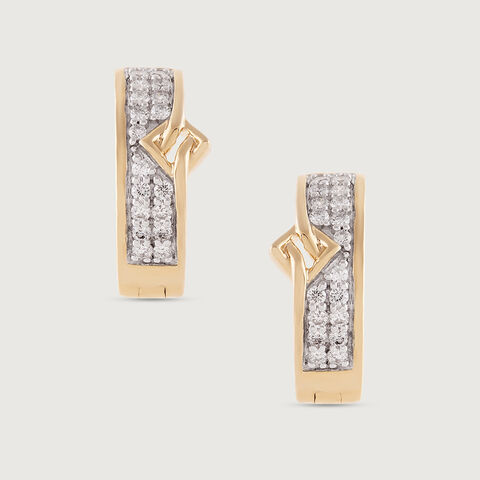 Elegant Vibes Gold & Diamond Hoop Earrings