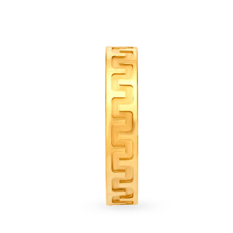Scintillating 22 Karat Gold Wave Pattern Finger Ring