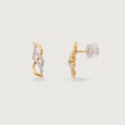 Graceful Twist Gold & Diamond Stud Earrings,,hi-res view 4