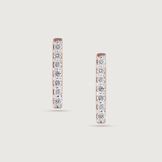 Gleaming Elegance Gold & Diamond Hoop Earrings,,hi-res image number null