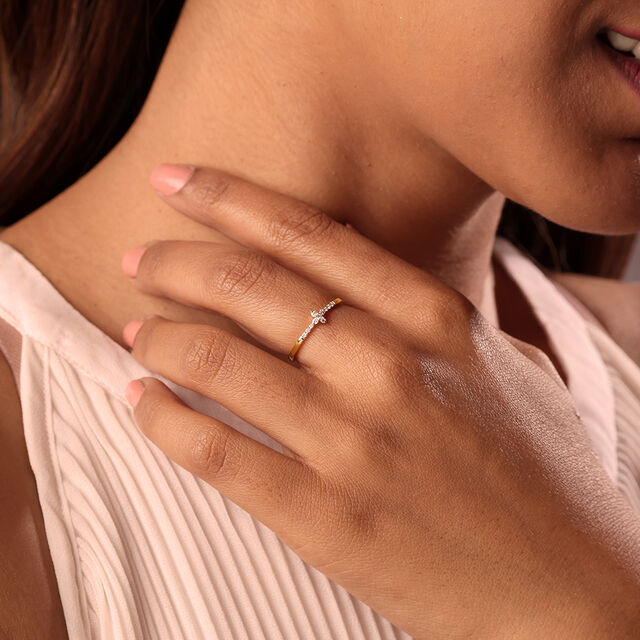 Twilight Twinkle 14KT Gold & Diamond Finger Ring,,hi-res image number null