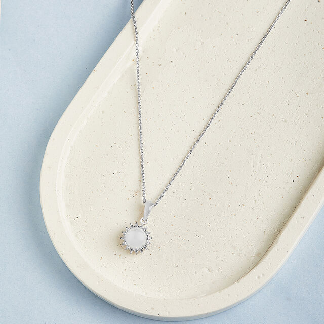 Serene Pearl Silver Pendant & Chain,,hi-res image number null