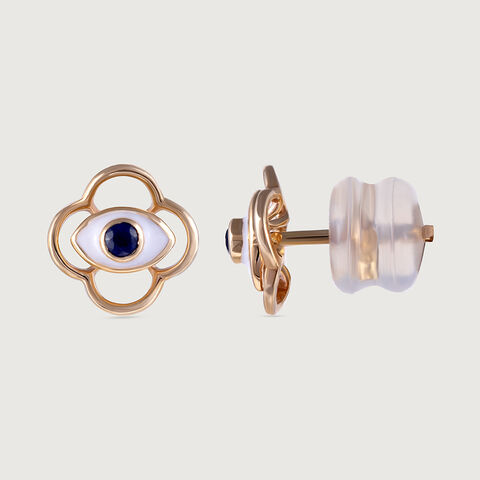Blossoms Evil Eye Gold Stud Earrings