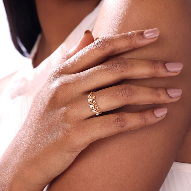 Heart Shine Diamond & Gold Ring,,hi-res image number null