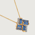 Tranquillity Twirls 14KT Diamond &  London Topaz Necklace,,hi-res view 4