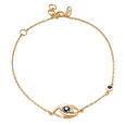 14KT Yellow White Gold Multi Charm Evil Eye Bracelet,,hi-res view 3