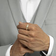 Grid Vibe Gold & Diamond Finger Ring for Men,,hi-res view 2
