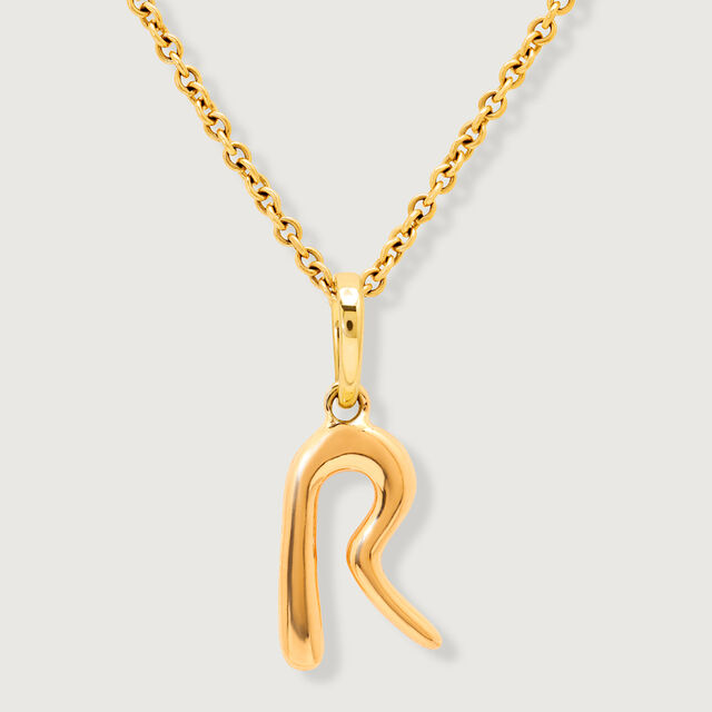 Letter Perfect 'R' Gold Pendant,,hi-res image number null