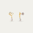 Entwined Love Pearl & Diamond Drop Earrings,,hi-res view 4