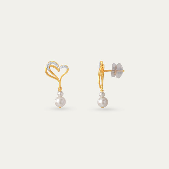 Entwined Love Pearl & Diamond Drop Earrings,,hi-res image number null