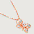 Heartful Flutter 14KT Rose Gold & Diamond Pendant,,hi-res view 4
