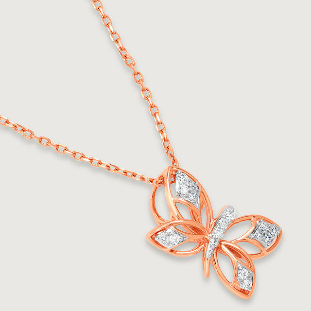 Heartful Flutter 14KT Rose Gold & Diamond Pendant,,hi-res image number null