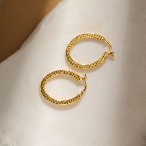 22KT Yellow Gold Stylish Classy Hoop Earrings