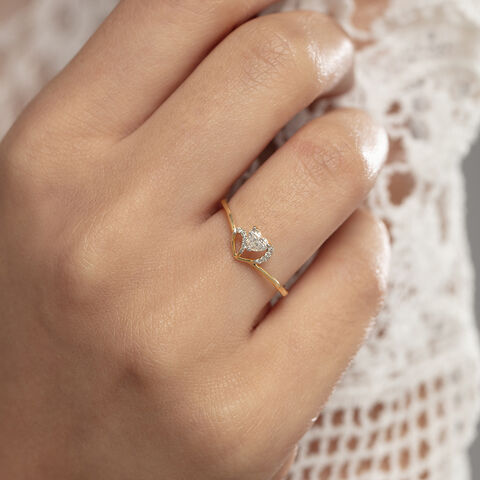 Heartfelt Radiance 14 kt Gold & Diamond Ring