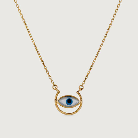 Celestial Vision Evil Eye Gold Pendant with Chain