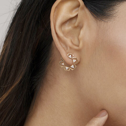 Prism Charm Gold Stud Earrings