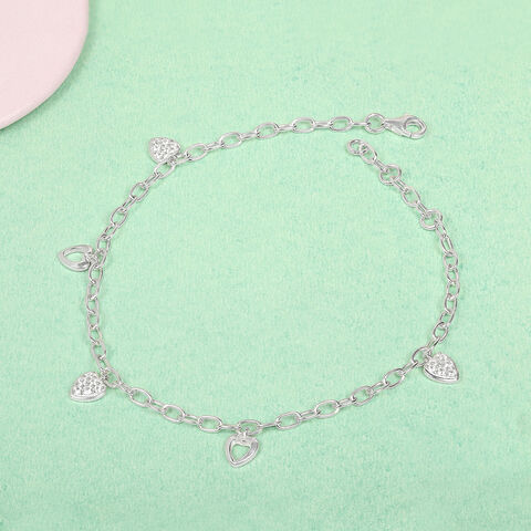 Heartbeats Silver Anklet