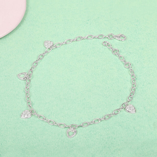 Heartbeats Silver Anklet,,hi-res image number null
