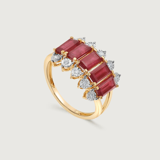 Scarlet Soire 14KT Diamond & Ruby Finger Ring,,hi-res image number null