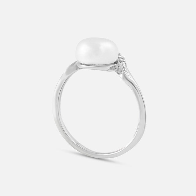 Majestic Pearl Silver Finger Ring,,hi-res image number null