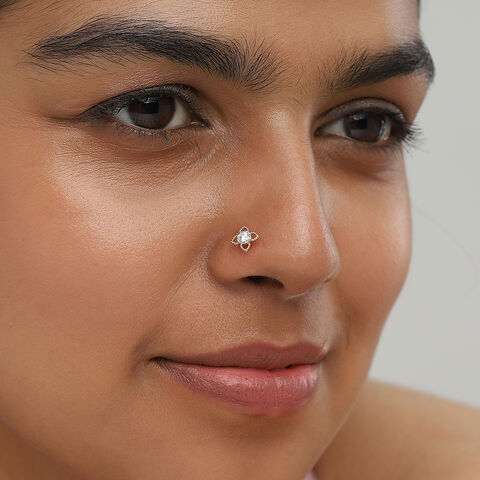 Floral Dream Gold and Diamond Nose Pin