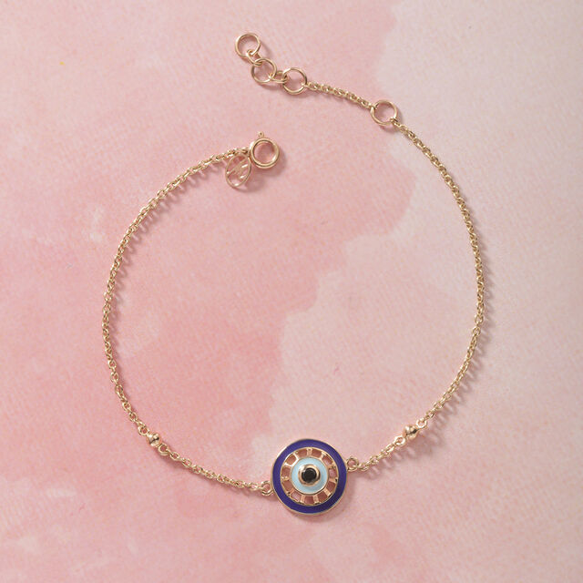 14KT Yellow Gold Wheel Of Life Evil Eye Bracelet,,hi-res image number null