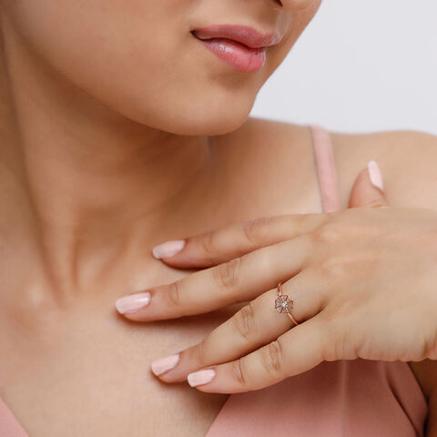 14KT Yellow Gold Golden Spiral Essence Diamond Finger Ring