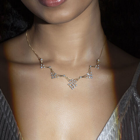 Sequin Shine Gold & Diamond Necklace