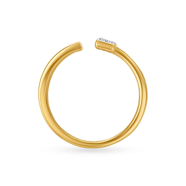 14KT Yellow Gold Diamond Finger Ring,,hi-res image number null