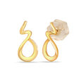 14KT Golden Classic Stud Earrings,,hi-res view 3
