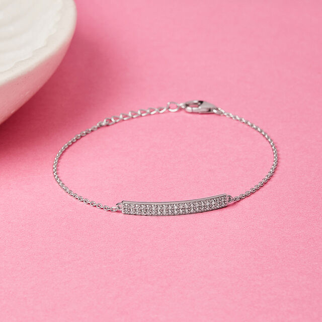 Shimmering Bar Silver Bracelet,,hi-res image number null