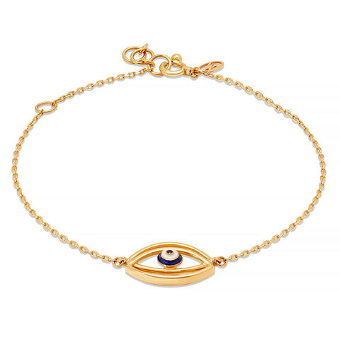14KT Yellow Gold Layered Evil Eye Bracelet