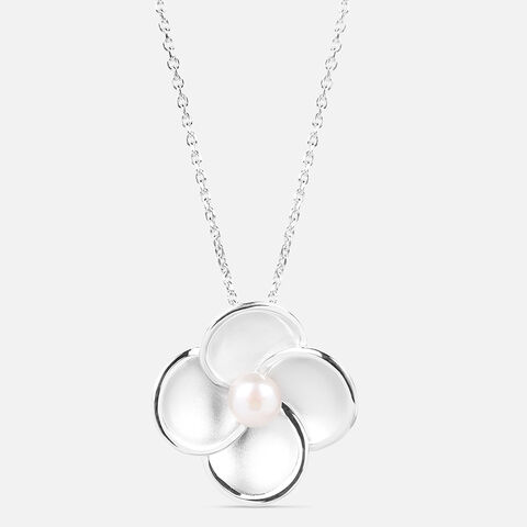 Timeless Petal Pearl Silver Pendant