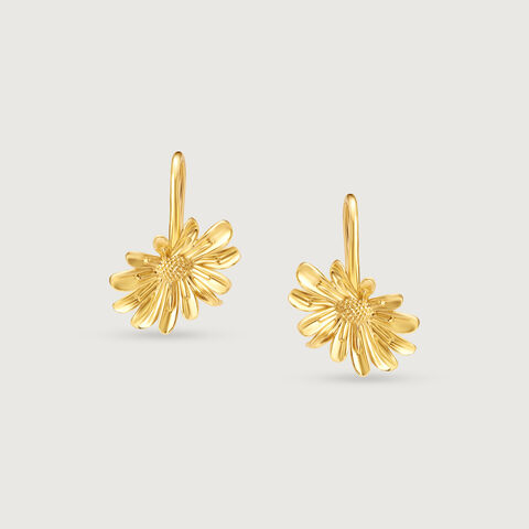 Dainty Daisy Gold Hoop Earrings