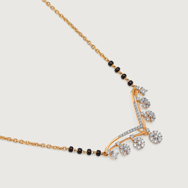 Blossom Beauty 18 Kt Gold and Diamond Mangalsutra,,hi-res image number null