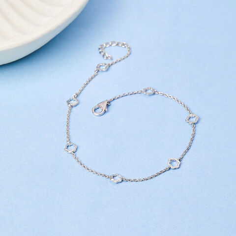 Polished Petite Single Silver Anklet